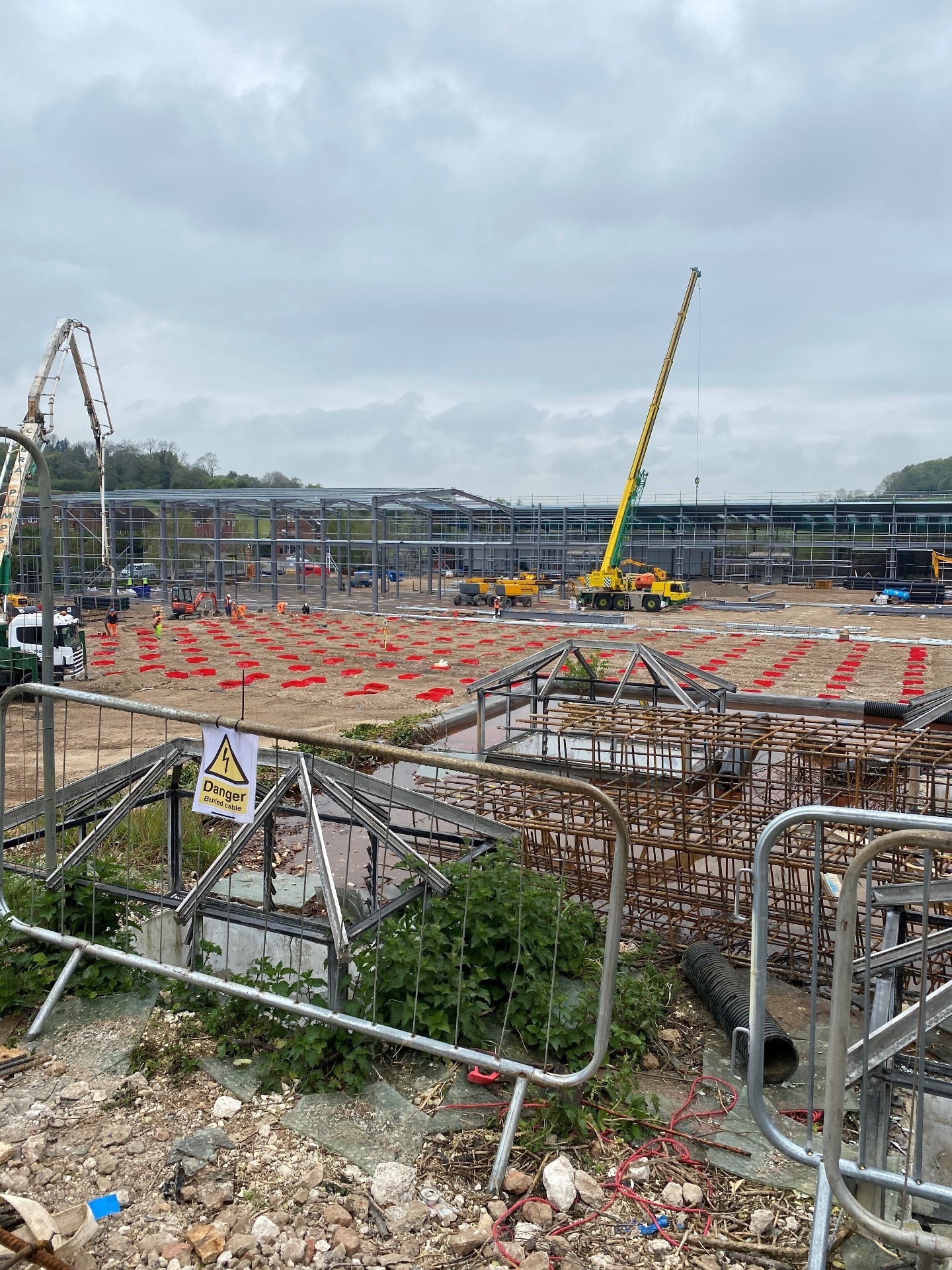 Steel fixing cages at Chesham site