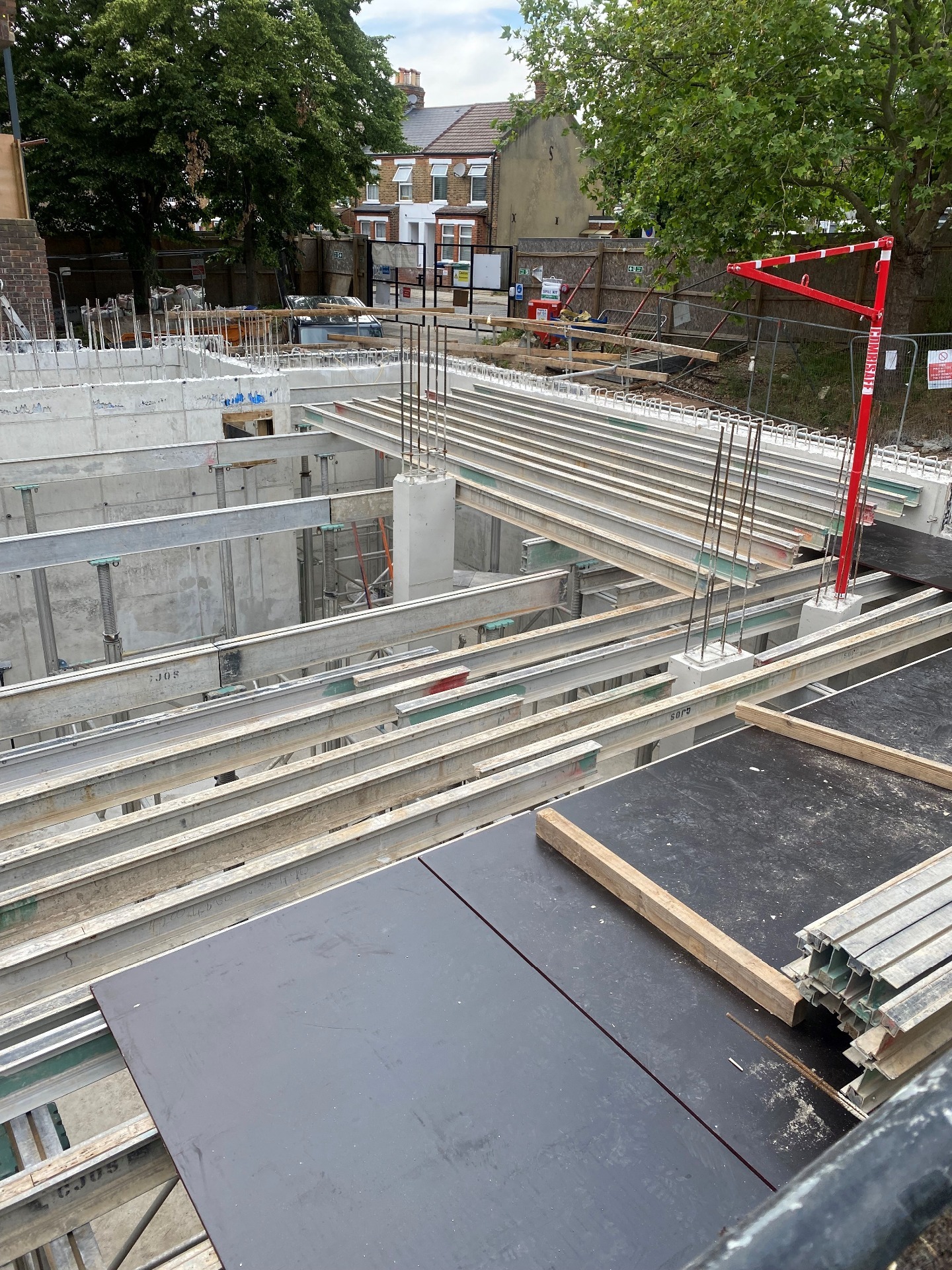 Ealing flat block framework columns