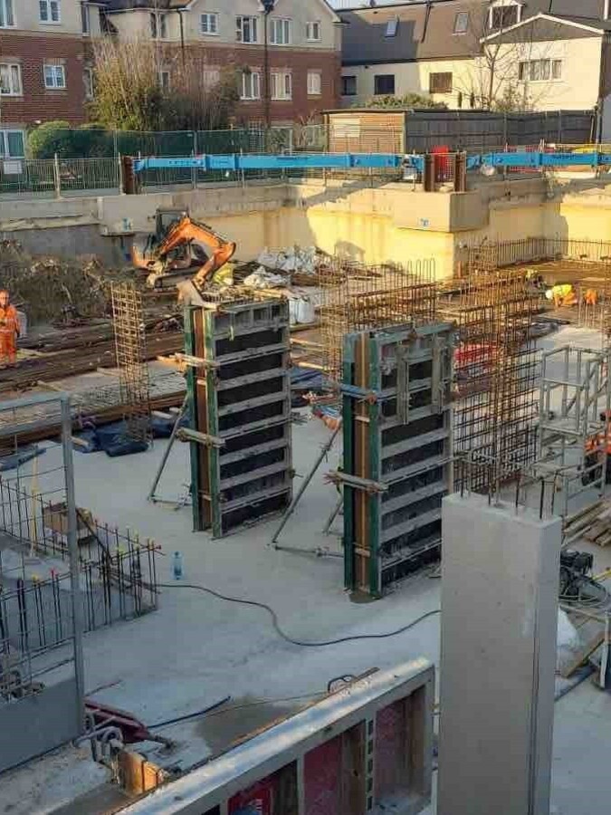 FRC wall pouring in progress
