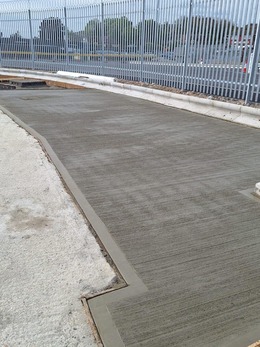 Access road concrete pour layout