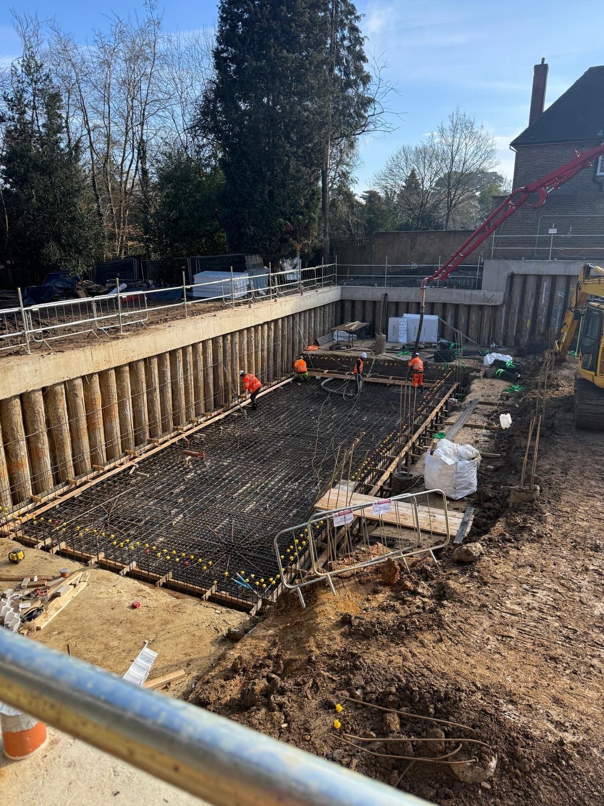 Concrete base slab reinforcement