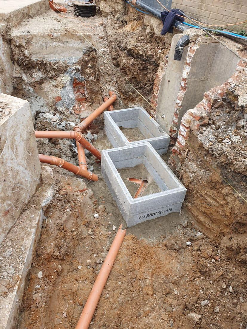 Ground excavation for retaining wall