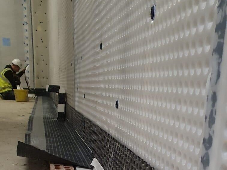 Cavity membrane waterproofing